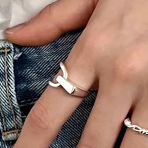 NEW 925 Sterling Silver Unique Bar Ring - Picture 5 of 7